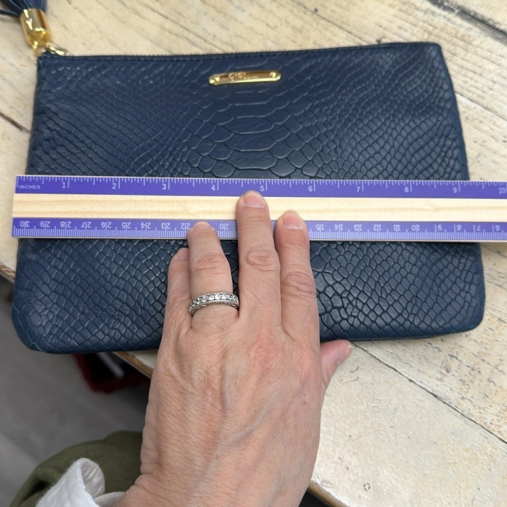 Navy Blue Clutch with Tassel - Picture 8 of 9
